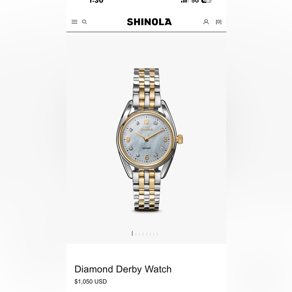 Shinola Women's Two-Tone Gold and Silver Watch